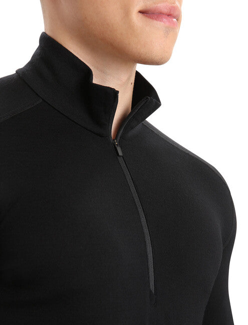 Icebreaker 260 Tech men's zippered thermal sweatshirt, schwarz