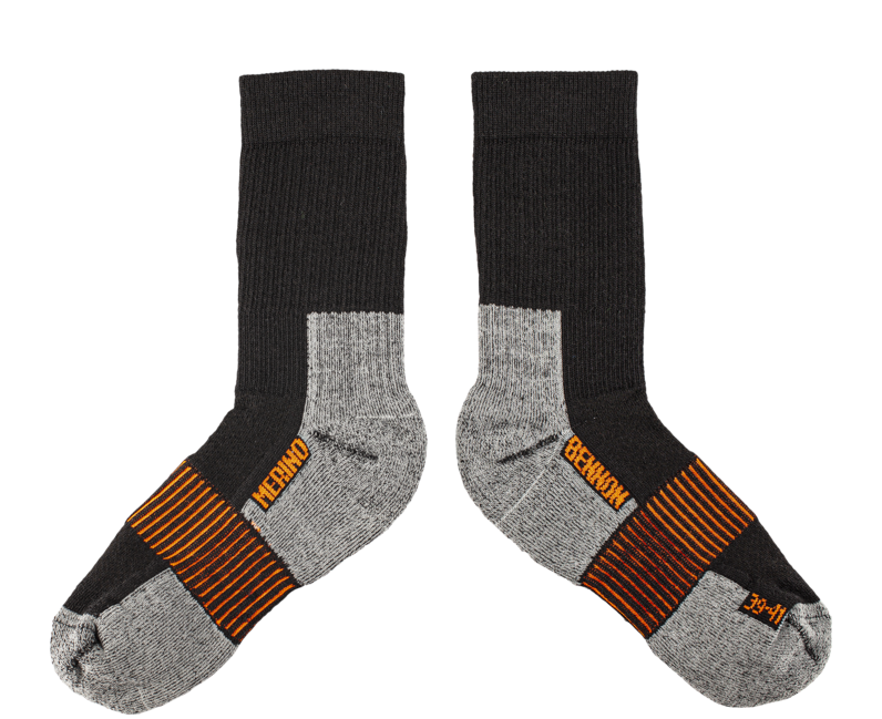 BENNON Merino Trek trekkingsocken, schwarz