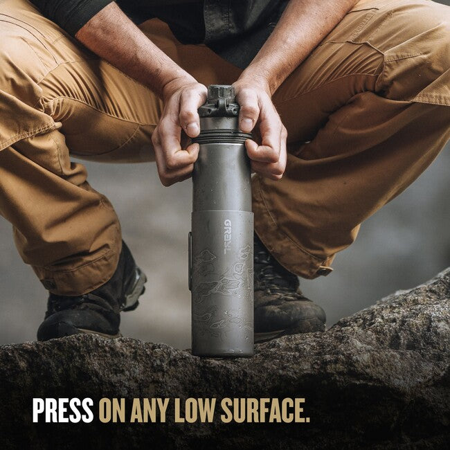 GRAYL Titan GeoPress™ Filterflasche Luftreiniger + Kochdeckel, Olive Drab