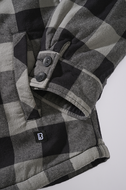 Brandit Lumber Jacke mit Kapuze, schwarz+charcoal
