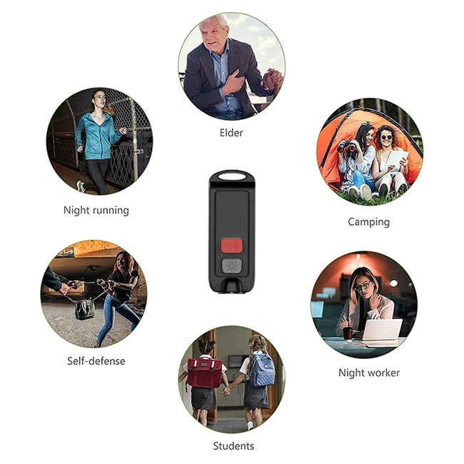 W&G SHIELD SOS Personal Alarm with LED Light and Activation Button, Black