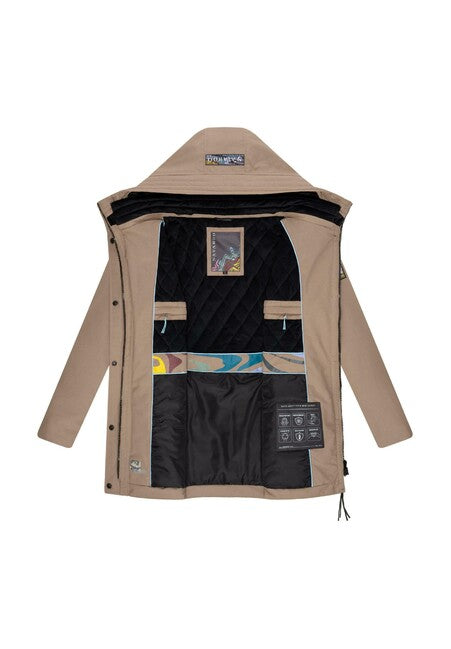 Navahoo Eishauch damen Winterparka mit Kapuze, taupe grau