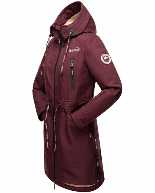 Marikoo Racquelle damen softshelljacke mit kapuze, wein