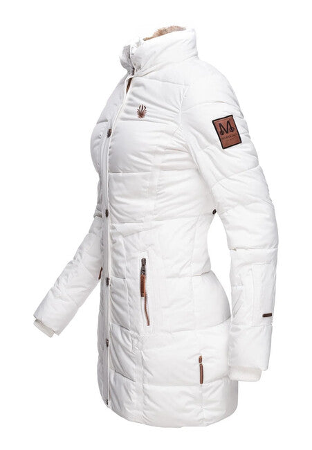 Marikoo Lieblings Jacke damen-winterjacke mit kapuze, weiß
