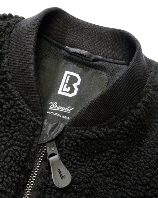 Brandit MA1 Sherpa Jacke, schwarz