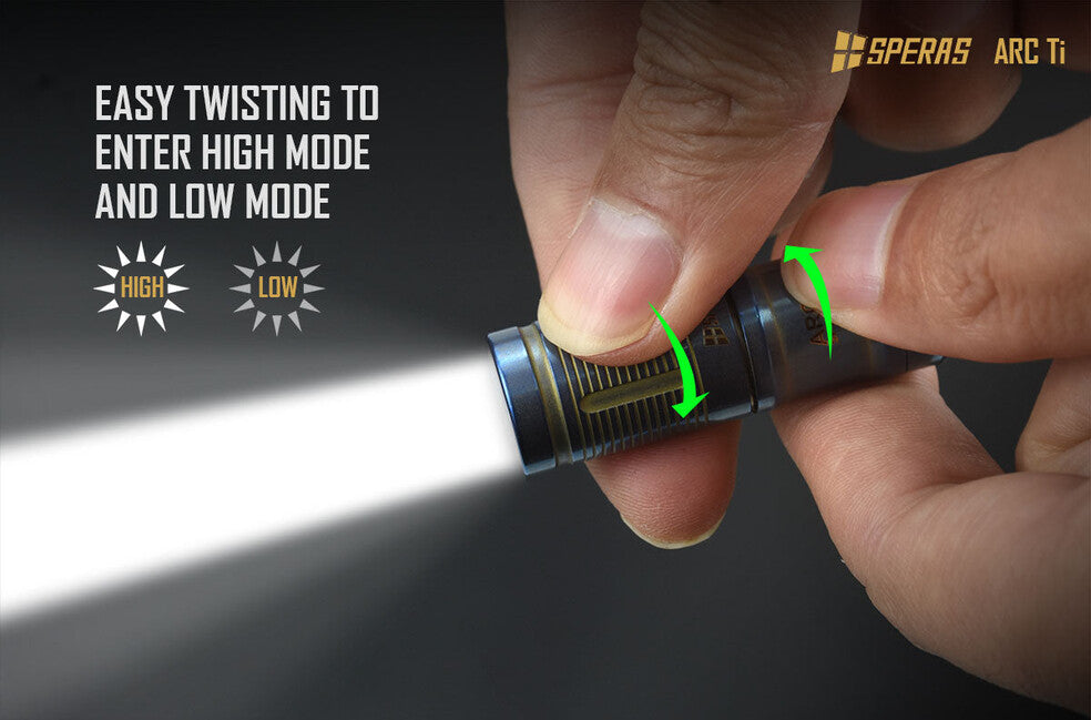 Speras ARC Ti Titanium Keychain Flashlight, Bubble