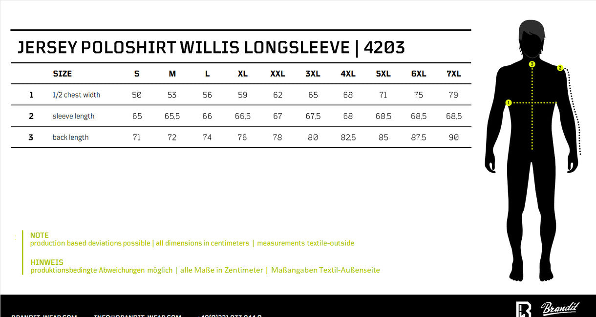 Brandit Willis langarm-poloshirt, schwarz