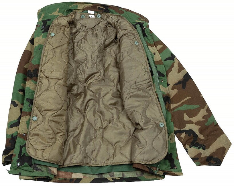 MFH Amerikanische Feldbluse M68 mit herausnehmbarem Steppfutter, woodland