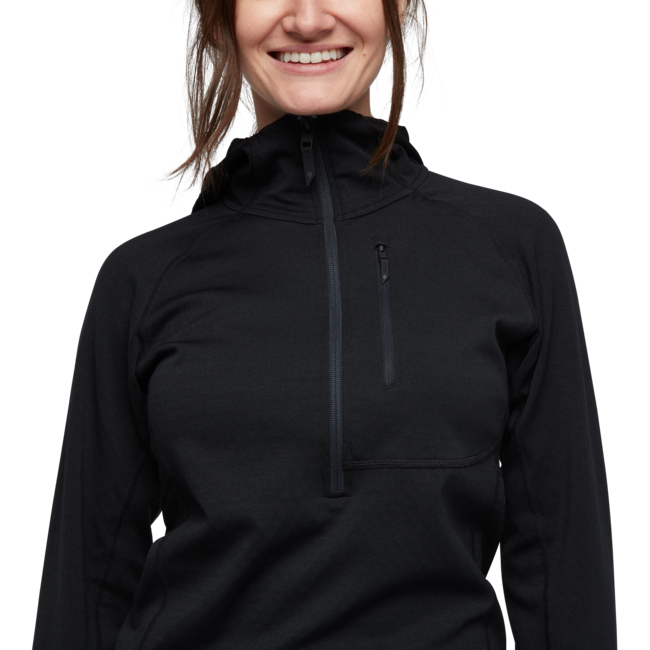Black Diamond Coefficient damen-Sweatshirt mit Reißverschluss, schwarz