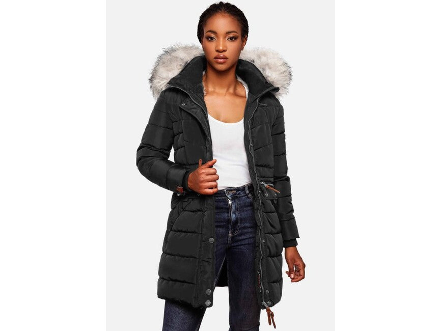 Navahoo Paula damen Winterparka mit Kapuze, schwarz
