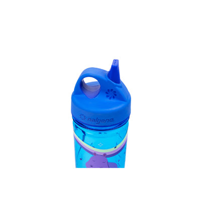 Nalgene Grip-n-Gulp Sustain 0,35 l mit deckel blau, musikalisches nilpferd