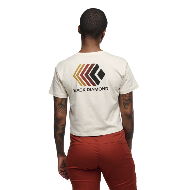 Black Diamond Faded damen-Crop-Kurzarm-T-shirt, Off-White