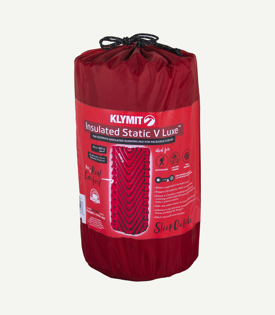 Klymit Static V Luxe Insulated Sleeping Pad, Red