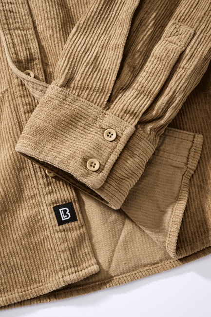 Brandit Corduroy Classic langarmhemd, camel