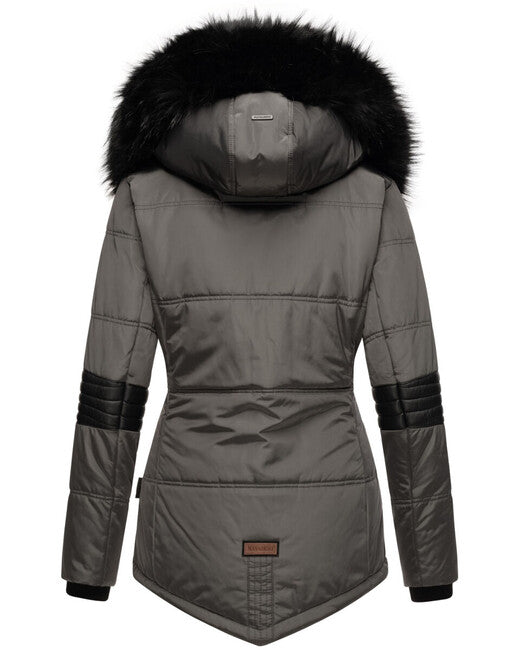 Navahoo Nirvana damen Winterjacke mit Kapuze, anthrazit