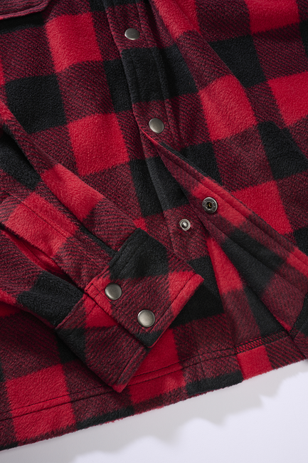 Brandit Jeff Fleece langarmshirt, rot/schwarz