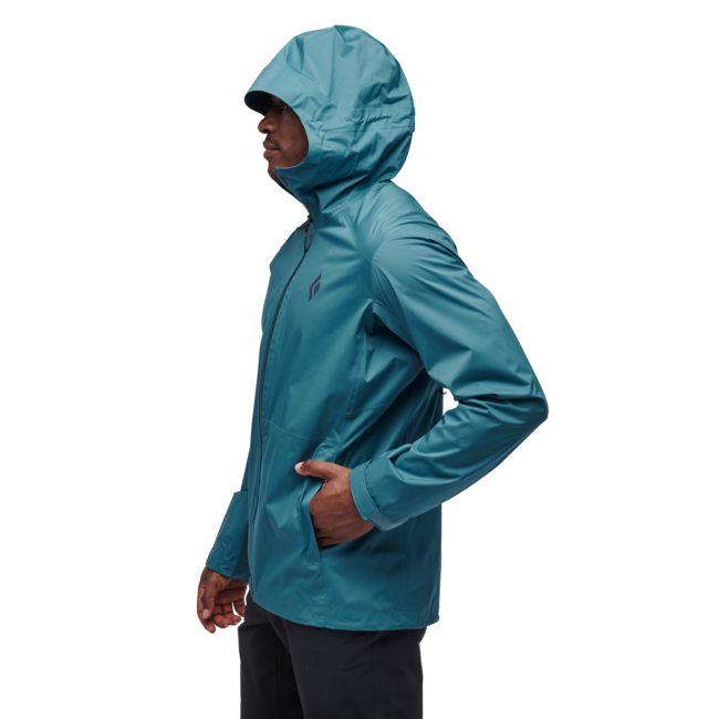 Black Diamond Men's Stormline Stretch Rain Shell Waterproof Jacket, creek blue