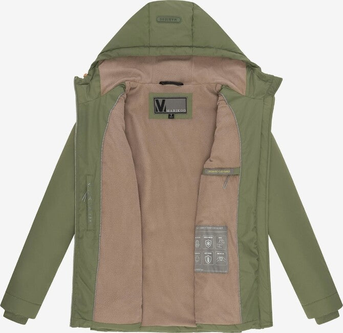 Marikoo Alemee damen Winterjacke mit Kapuze, oliv