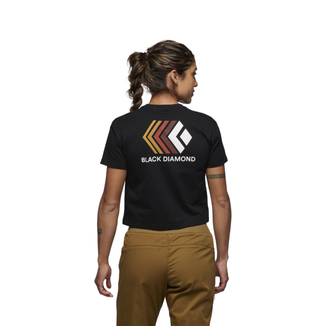 Black Diamond Faded damen-Crop-Kurzarm-T-shirt, schwarz