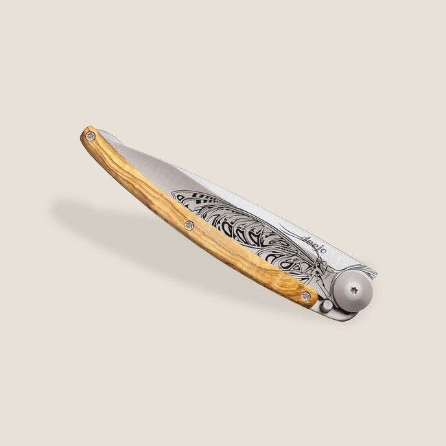 Deejo Tattoo wood schließmesser Bull