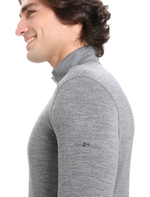 Icebreaker Oasis herren Thermo-Kapuzenpullover mit Reißverschluss 200, grau