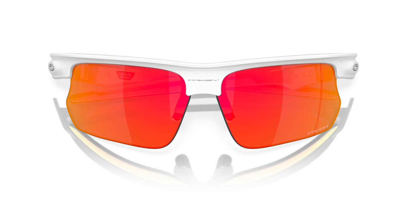 Oakley BISPHAERA sonnenbrille mit rahmen Polished White und mit dias Prizm Ruby 68
