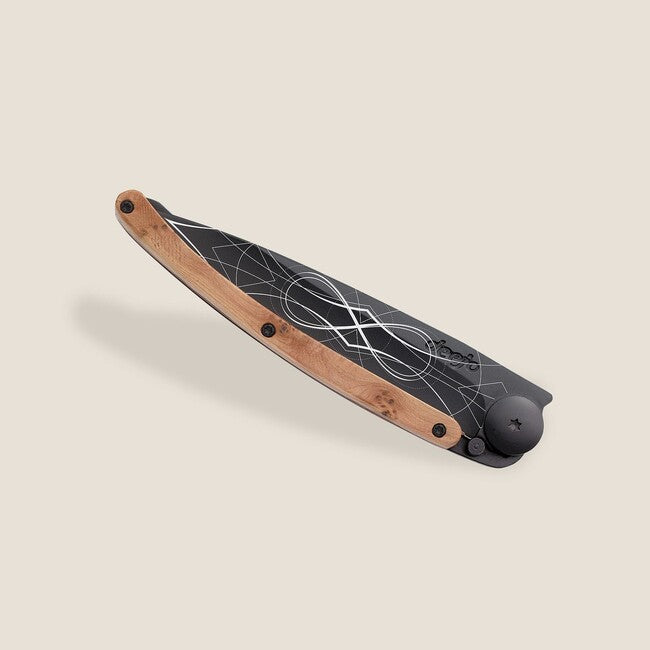 Deejo Tattoo-Schließmesser infinite black infinite juniper