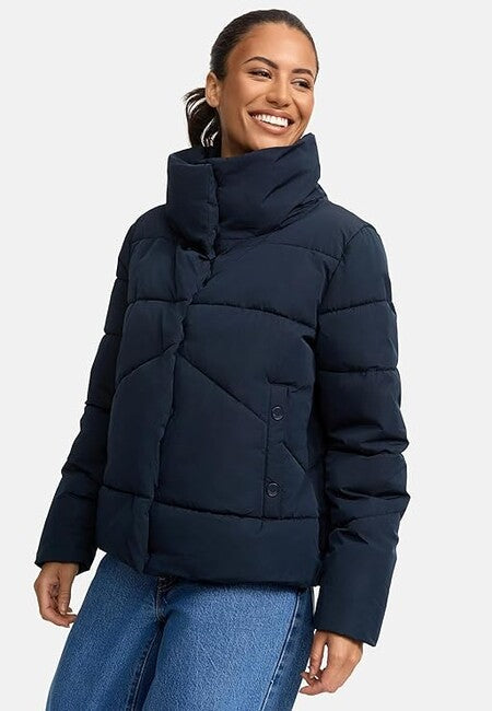 Marikoo Jalliaa damen kurze Winterjacke mit hohem kragen, navy blue