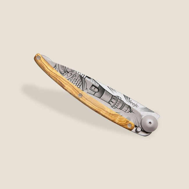 Deejo Tattoo wood schließmesser Lighthouse