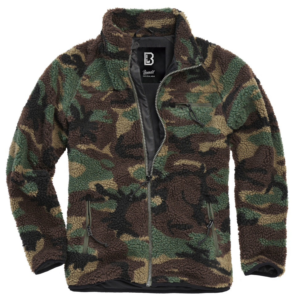 Brandit Teddyfleece flisová bunda, Woodland