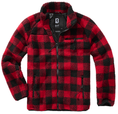 Brandit Teddyfleece Fleecejacke, rot/schwarz
