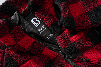 Brandit Teddyfleece bunda flísová, červená/čierna