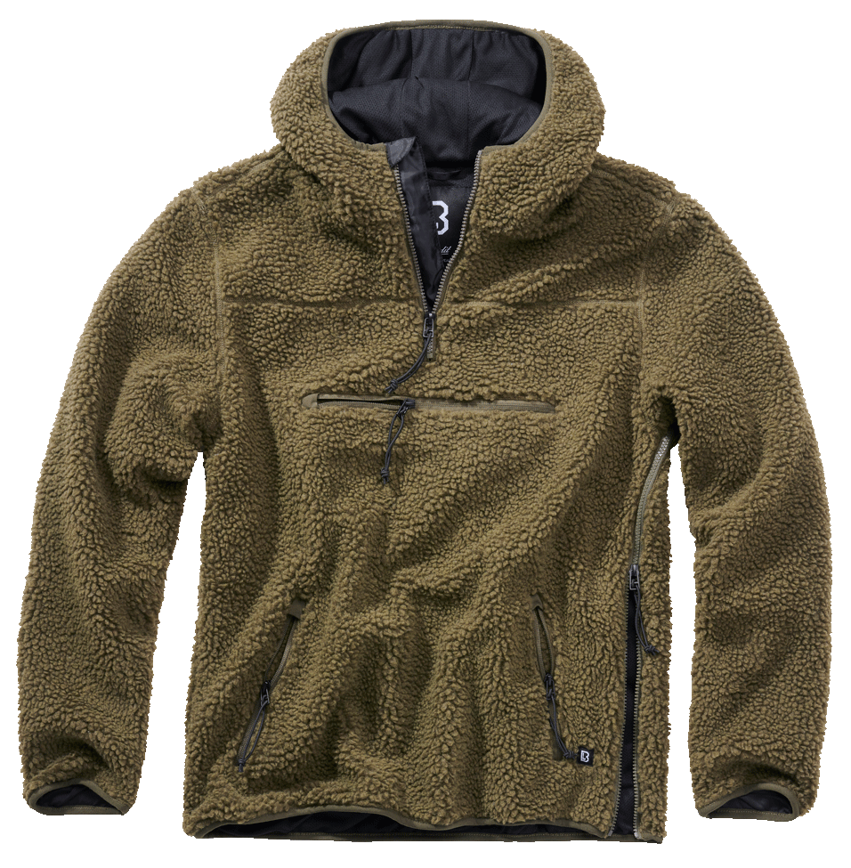 Brandit Worker pullover Teddyfleece, olivová