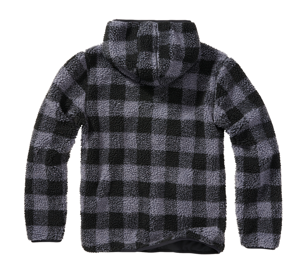 Brandit Teddyfleece Worker flísový pulóver, čierna/sivá