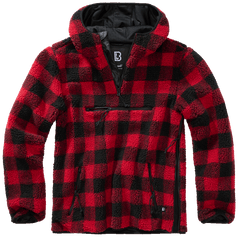 Brandit Teddyfleece Worker pullover, red/black