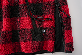 Brandit Worker pullover Teddyfleece, red/black