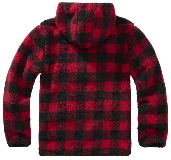 Brandit Teddyfleece Worker pullover, red/black