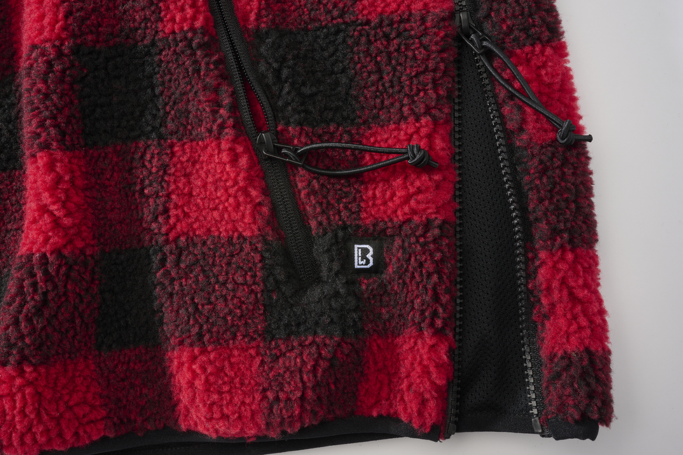 Brandit Teddyfleece Worker pullover, red/black