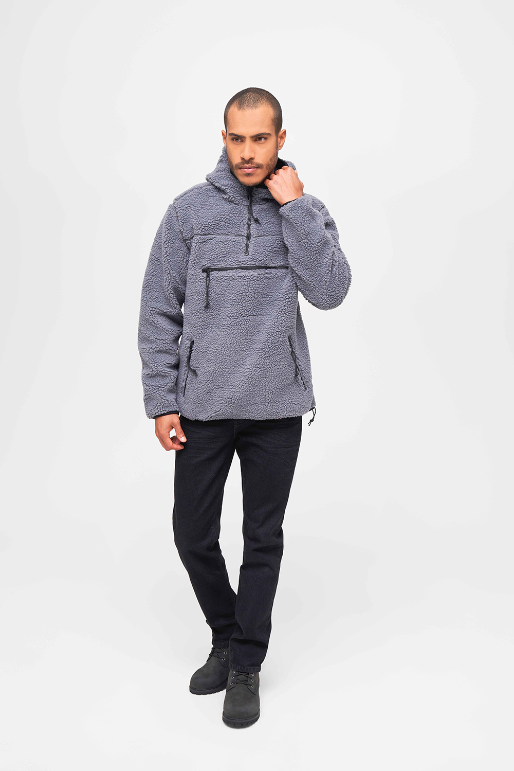 Brandit Teddyfleece Worker flísový pulóver, anthracite
