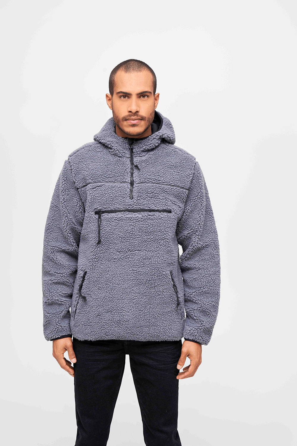 Brandit Teddyfleece Worker flísový pulóver, anthracite