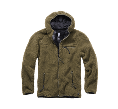 Brandit Teddyfleece Worker Fleece-Kapuzenjacke, oliv