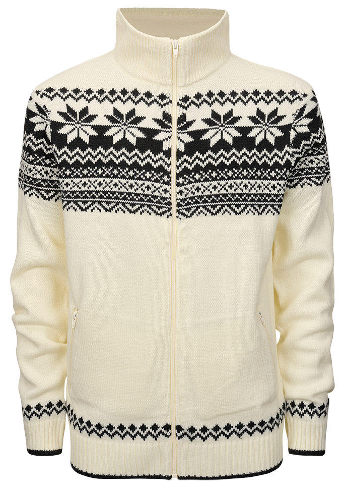 Brandit Norwegian sveter so zapínaním na zips, biela