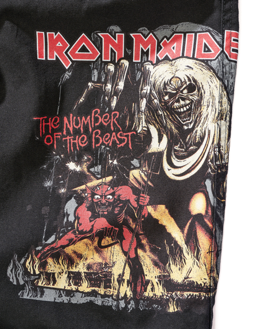 Brandit Iron Maiden Savage Shorts The Number of The Beast Schwarz Edition, schwarz