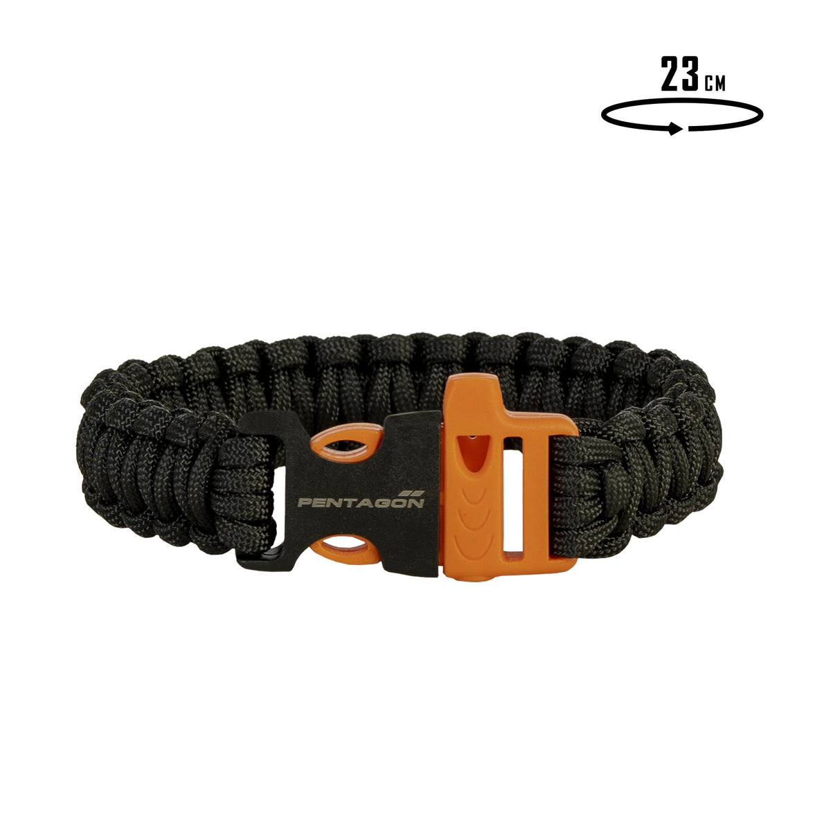 Pentagon parakord Armband Pselion, schwarz