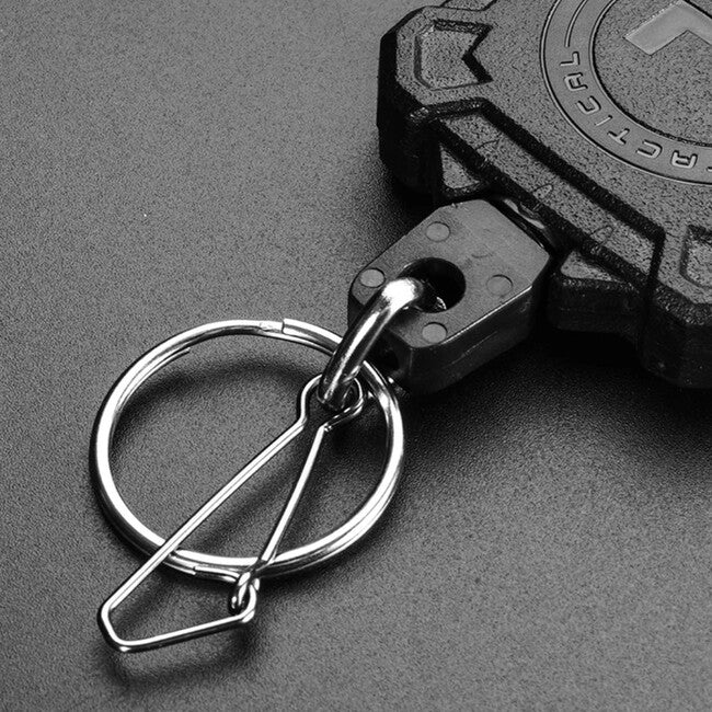 Leguon Keyhex Karabiner mit Stahlseil für Schlüssel, olivgrün