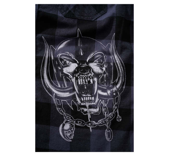 Brandit Motörhead karohemd mit langen ärmeln, schwarz-grau