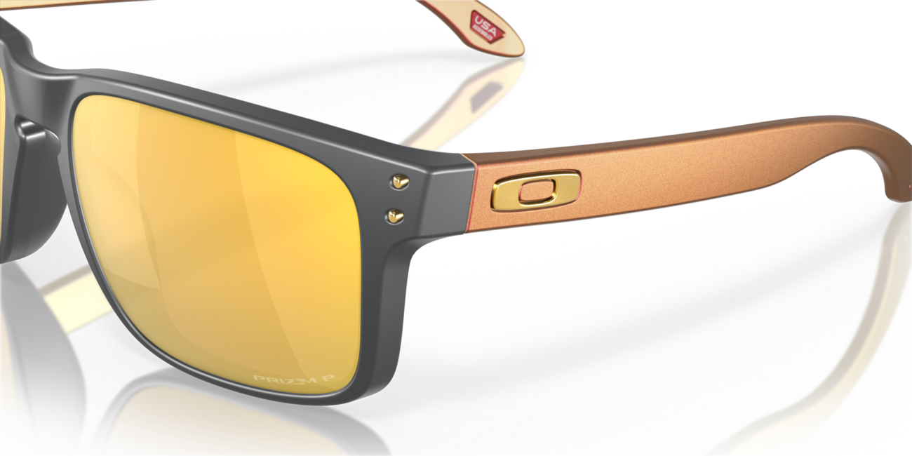 Oakley Holbrook mit rahmen matte carbon und mit dias prizm 24k polarized 57