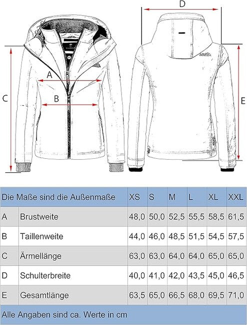 Marikoo damen Übergangsjacke mit Kapuze Erdbeere, bordeauxrot