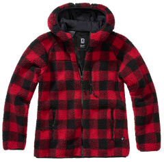 Brandit Teddy Damen-Fleecejacke, Red/black