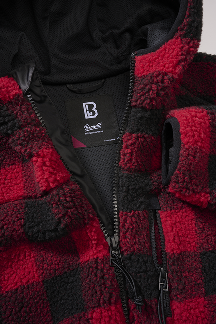 Brandit Teddy damen-Fleecejacke, red/black